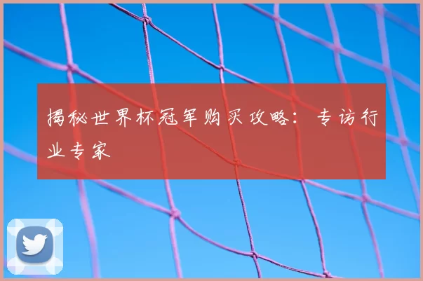 揭秘世界杯冠军购买攻略:专访行业专家
